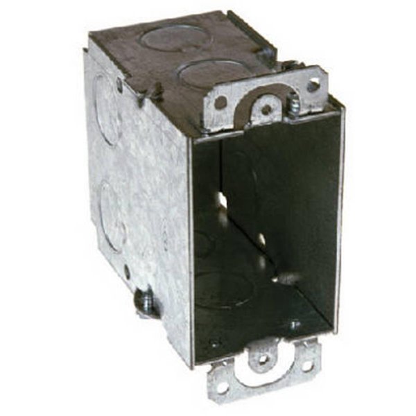 Raco Electrical Box, 18 cu in, Switch Box, 1 Gang, Steel, Rectangular 881105